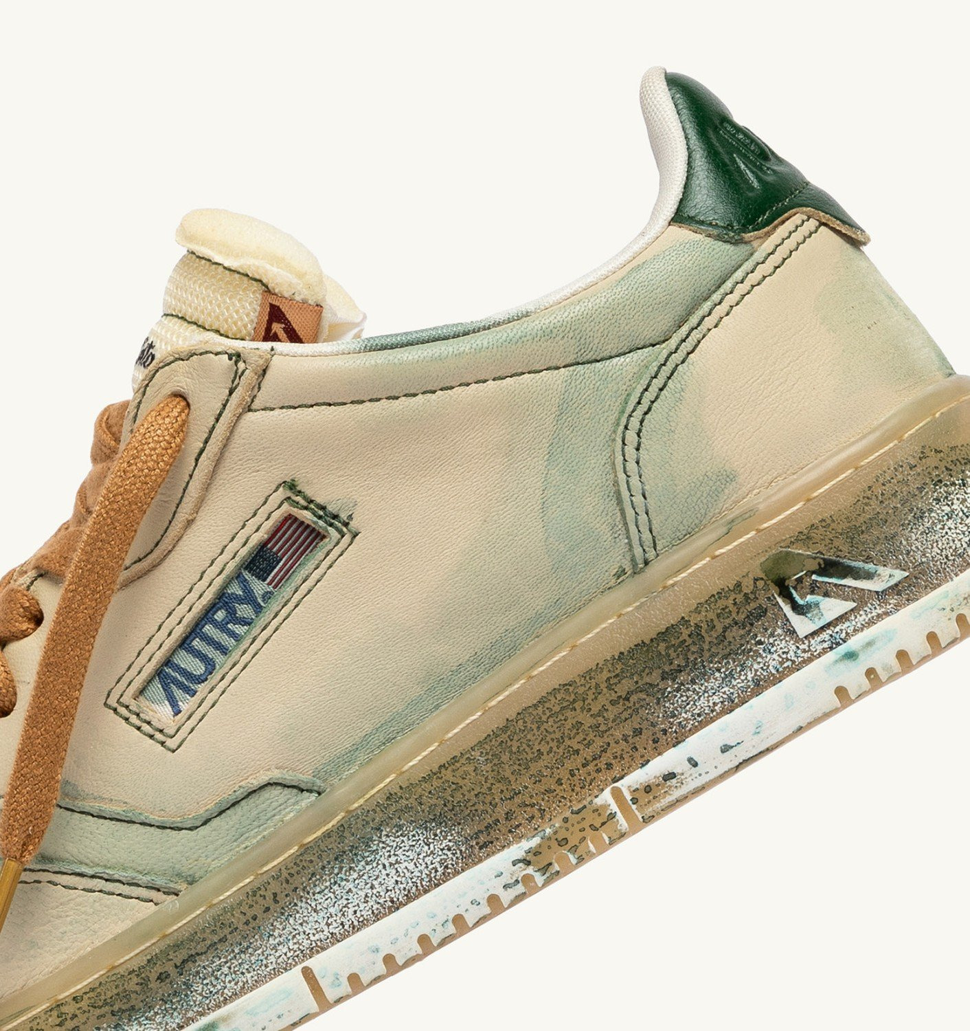 MEDALIST LOW SNEAKERS SUPER VINTAGE IN WOOD ASH AND GREENER PASTURES LEATHER - 7