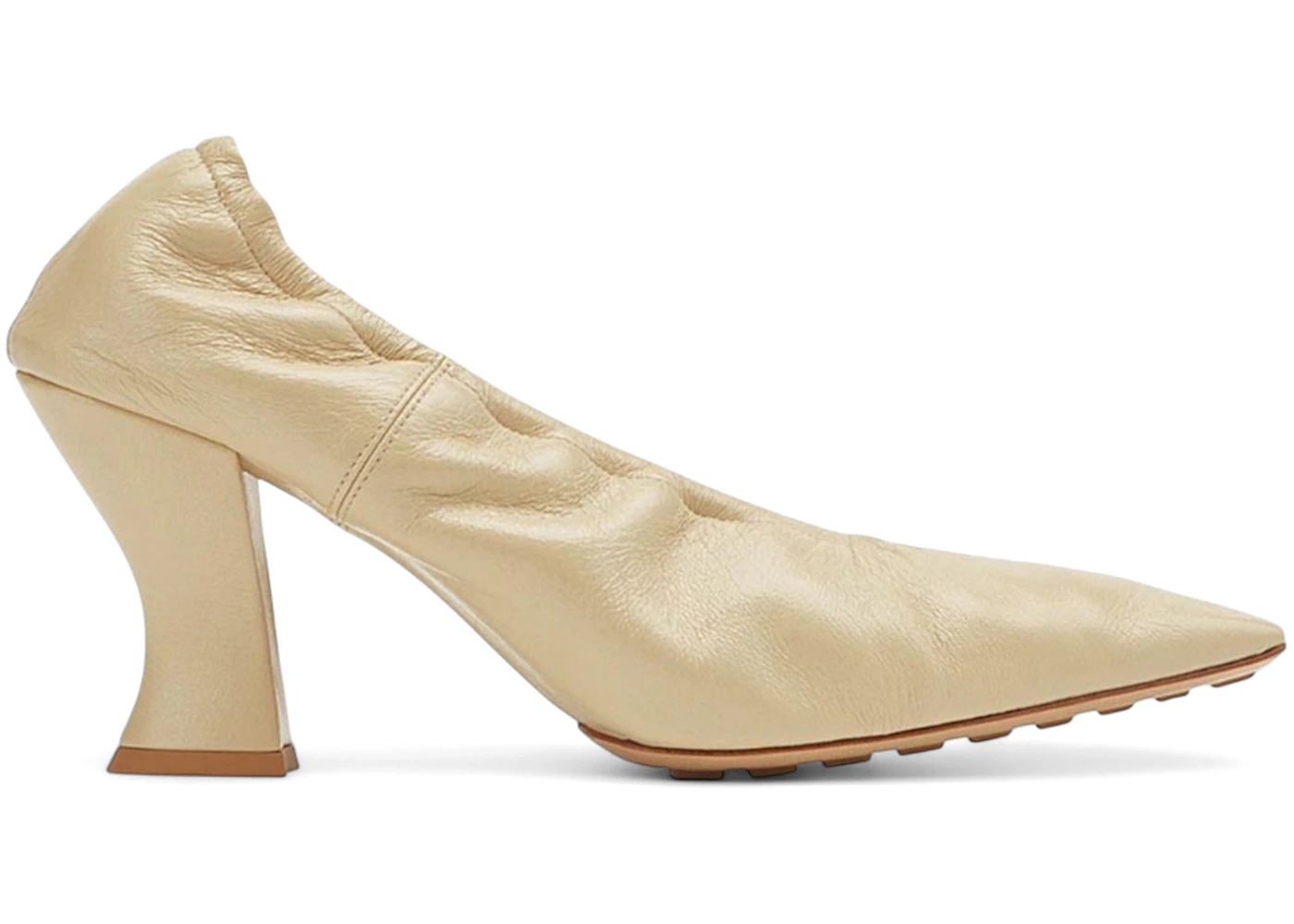 Bottega Veneta Crushed Leather Pumps Beige (Women's) - 1
