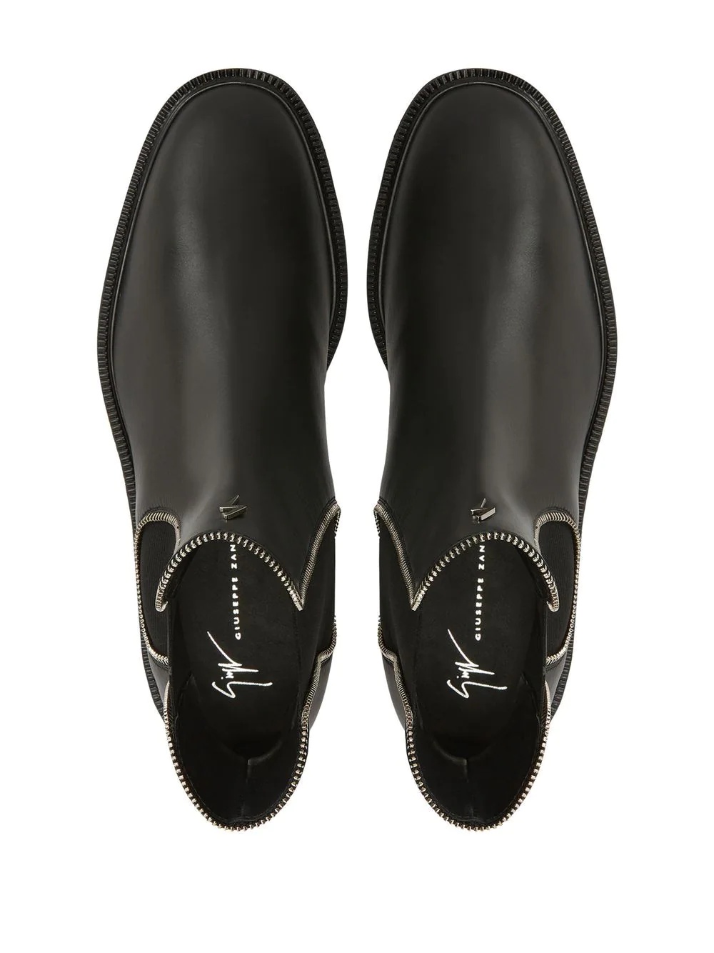zipper-lined leather boots - 4