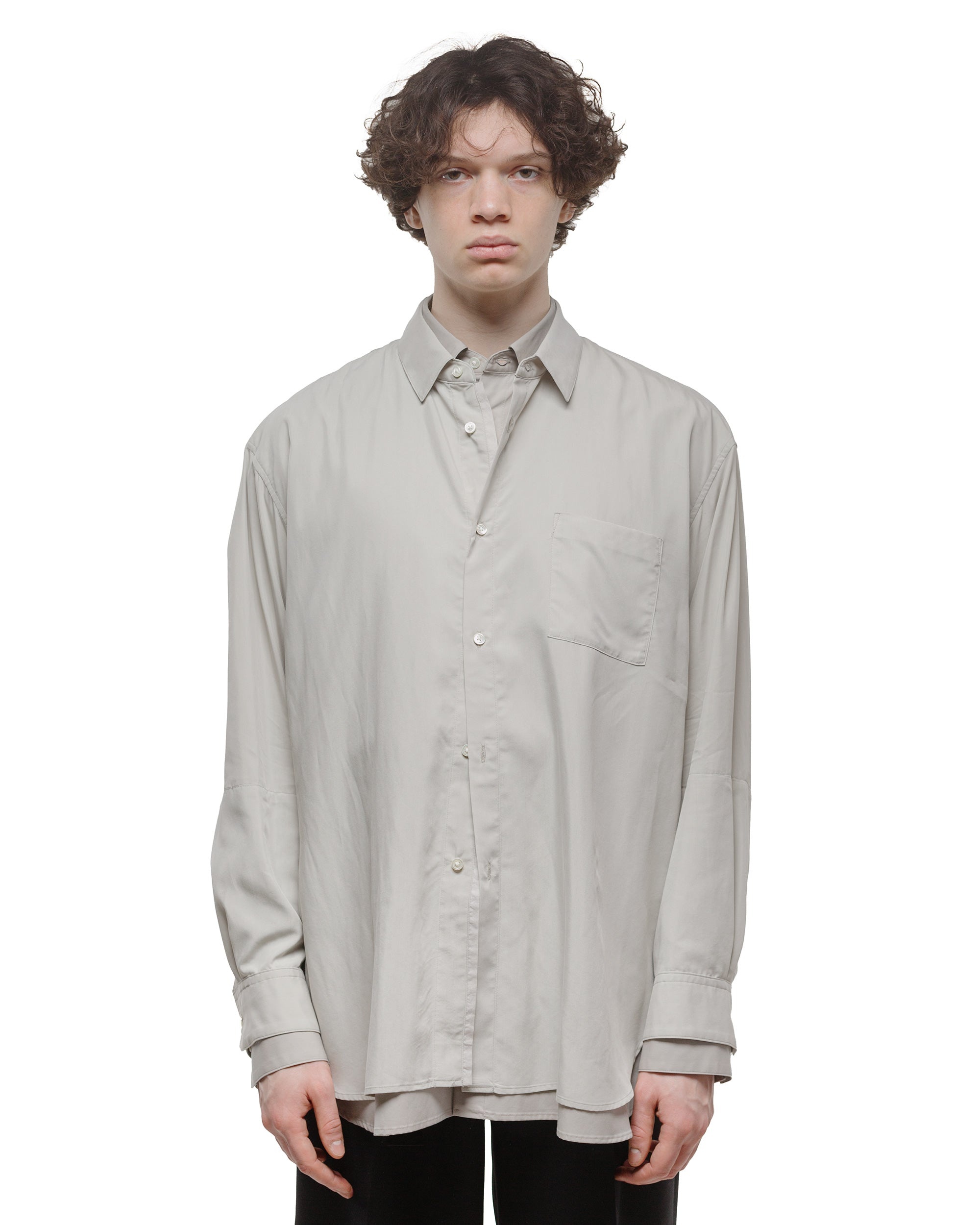 Oversized Layered Shirt Grey - 2