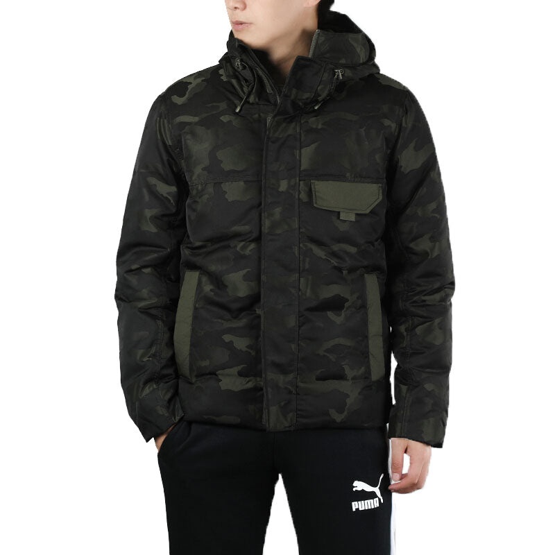 PUMA Streetstyle 480 Hooded Camo Down Jacket 'Black' 581639-70 - 3