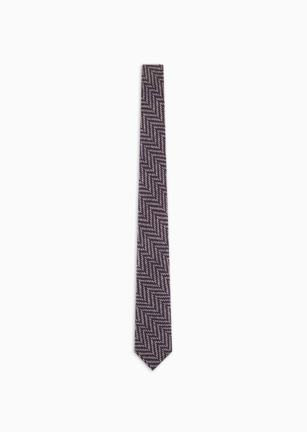 ASV silk tie with geometric print - 1