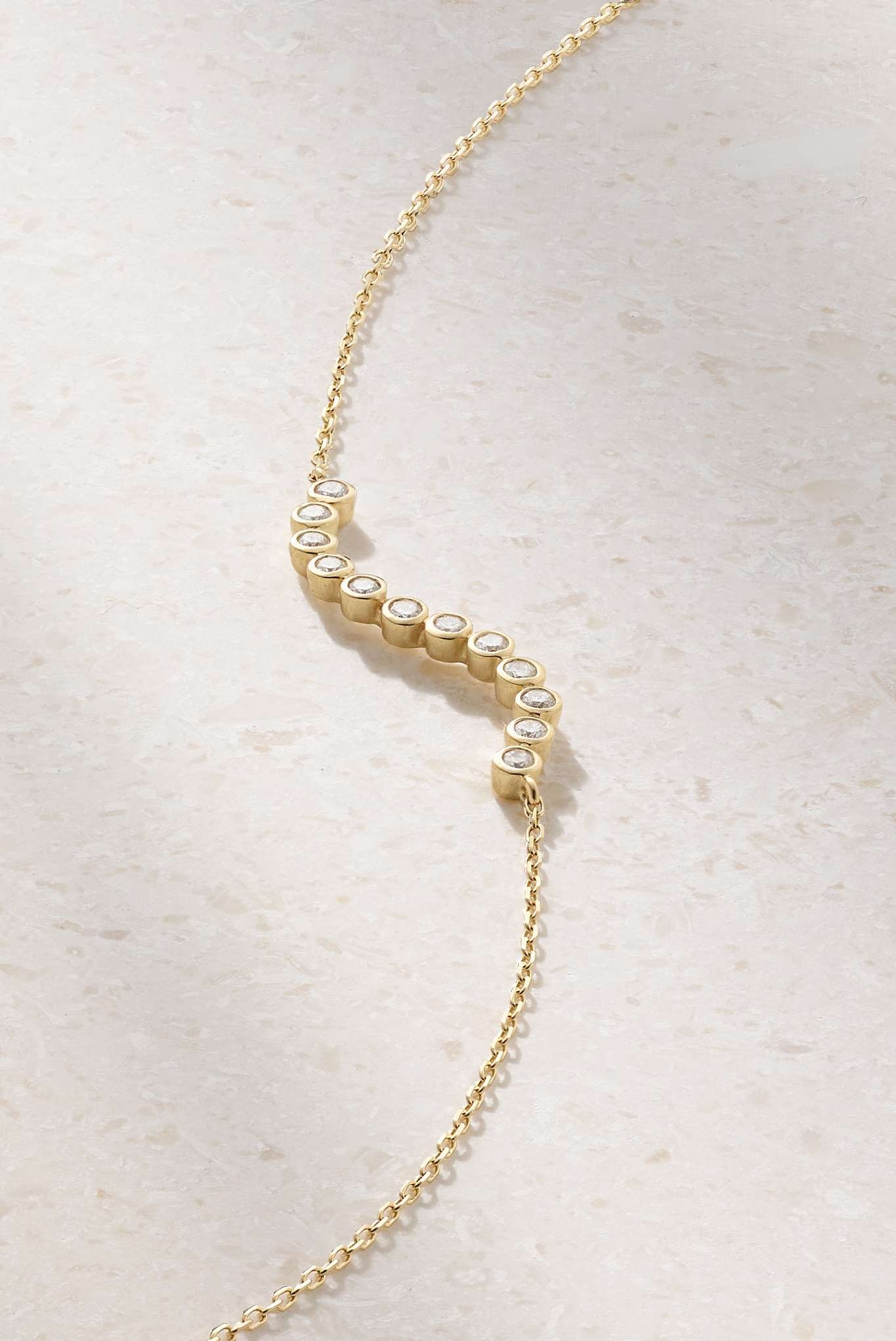 Wave 14-karat gold diamond bracelet - 4