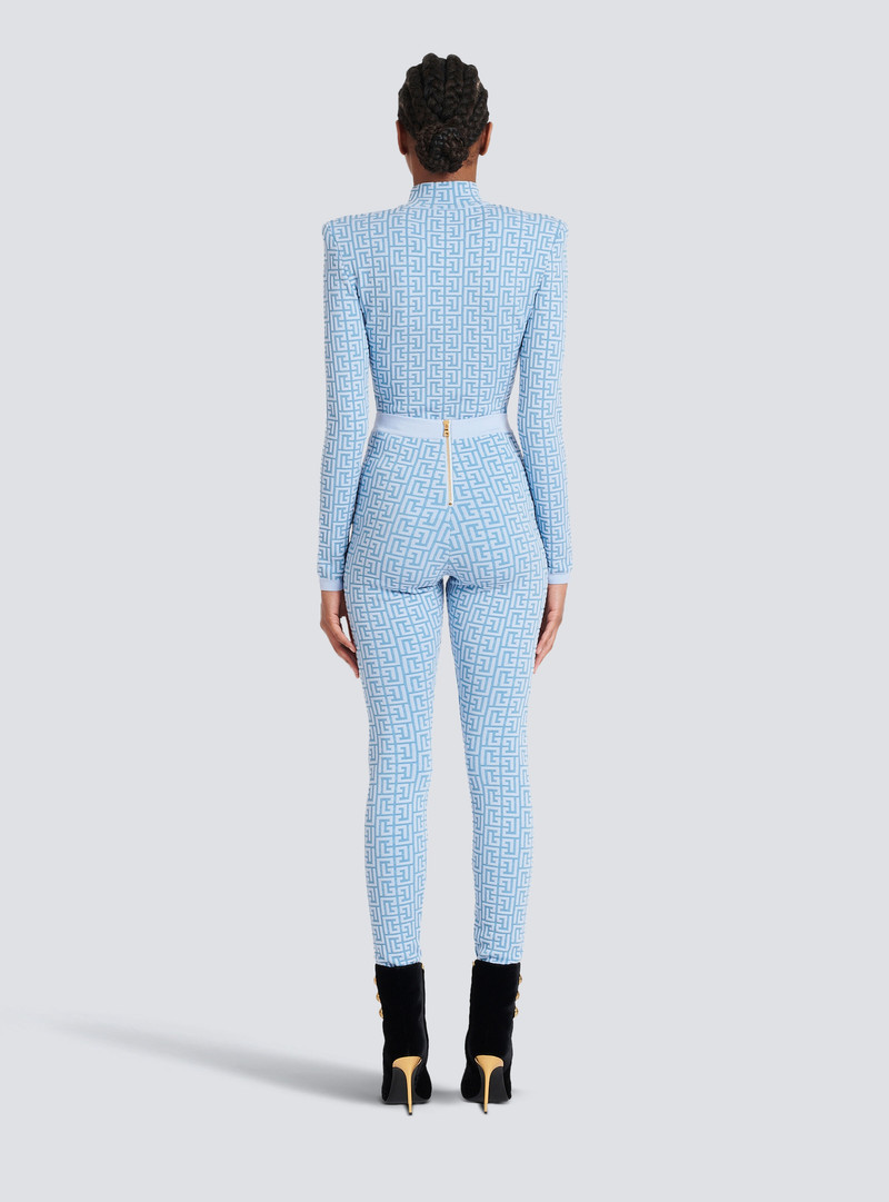Knit leggings with Balmain monogram 4