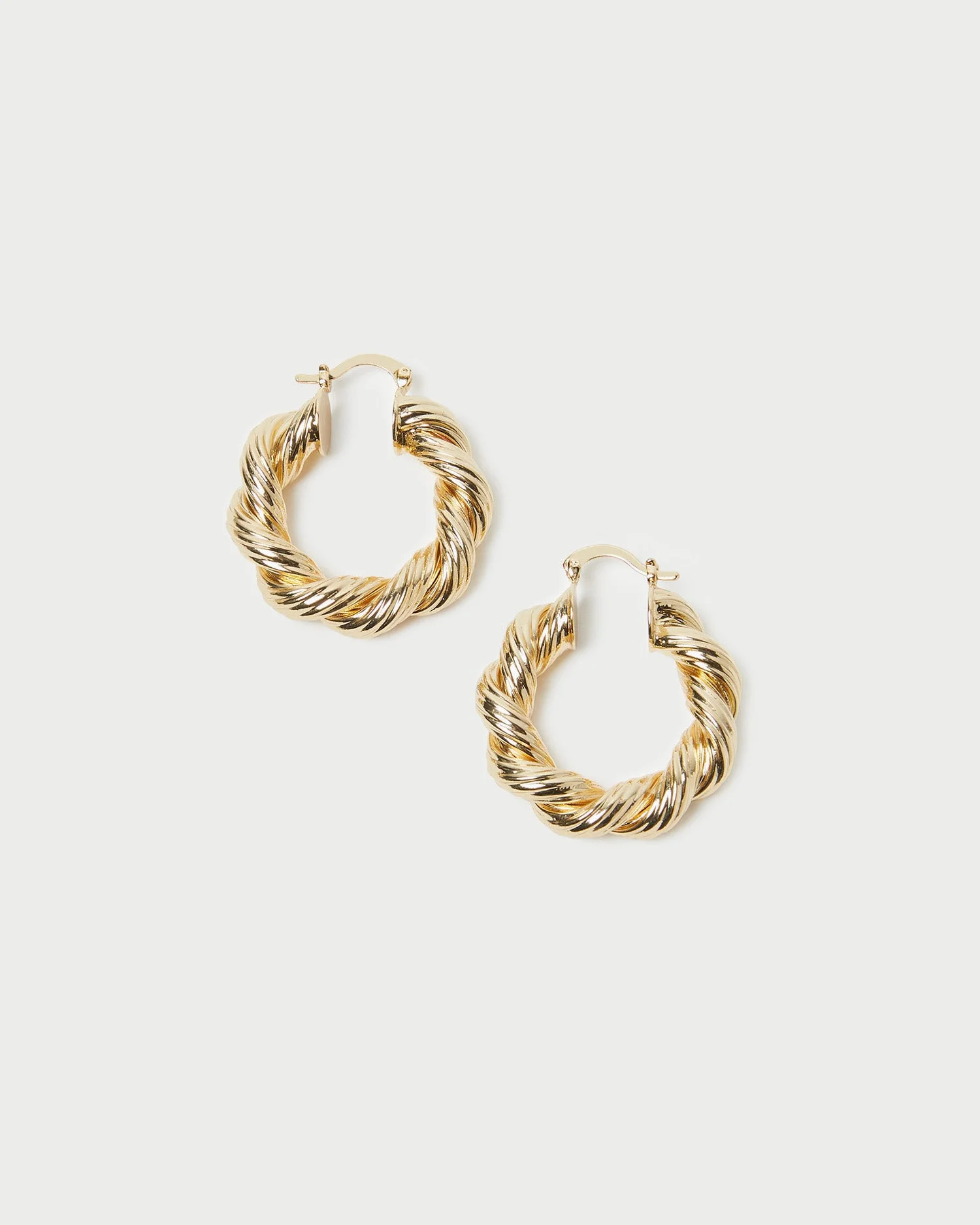Atticus Gold Twisted Hoop Earrings - 1