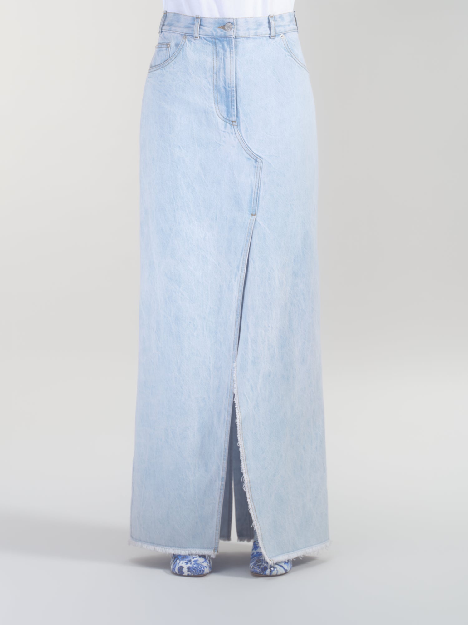 LONG DENIM SKIRT - 2