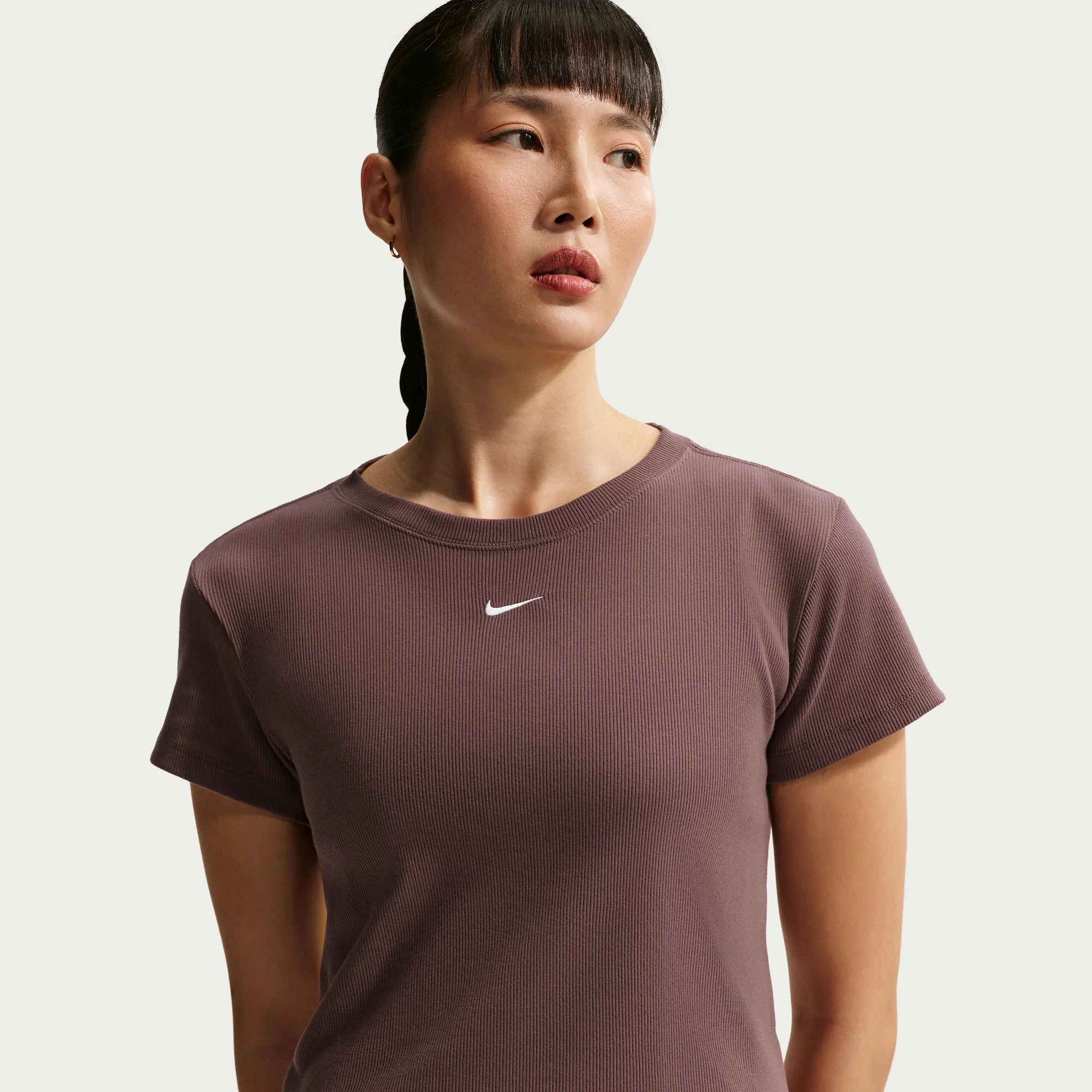 Nike Women's Sportswear Tight Ribbed Short-Sleeve T-Shirt - 1