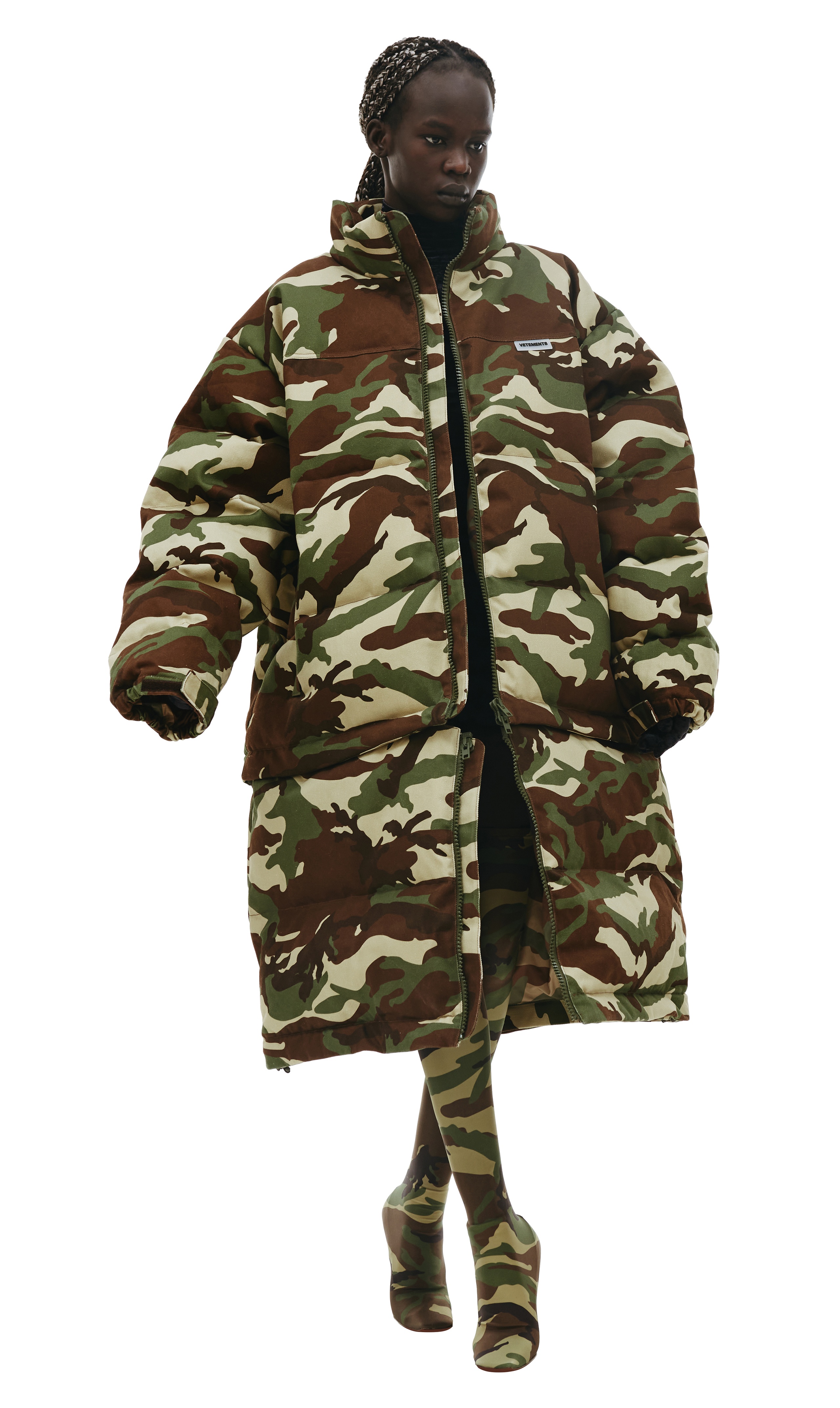 CAMOUFLAGE MAXI PADDED COAT - 5