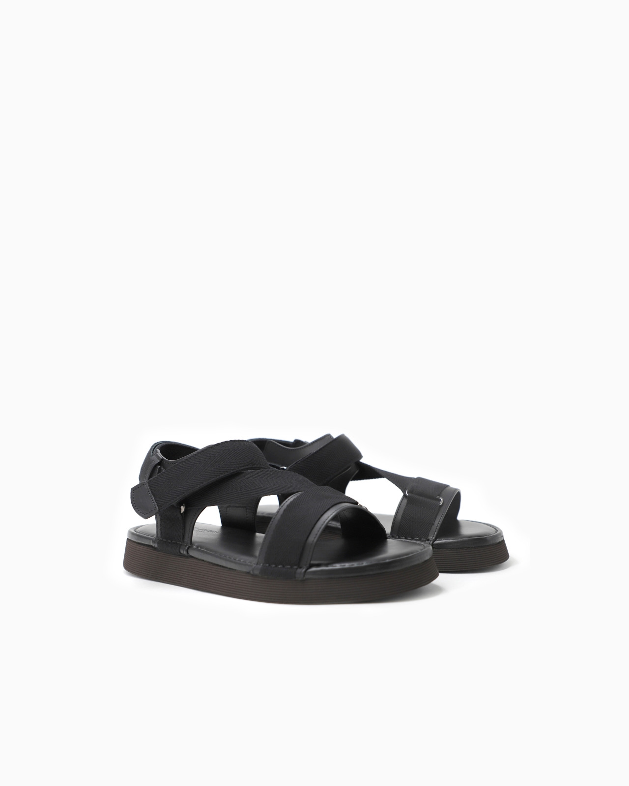 LEATHER SANDALS WITH WEBBING TAPE - 2