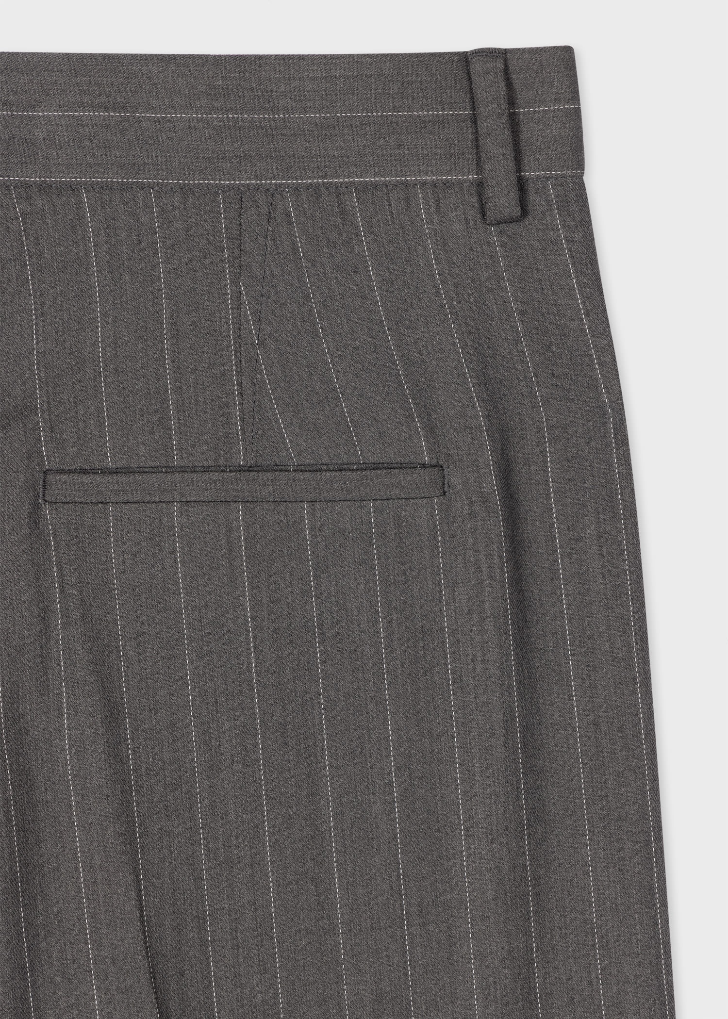 Charcoal Pinstripe Straight-Leg Trousers - 2