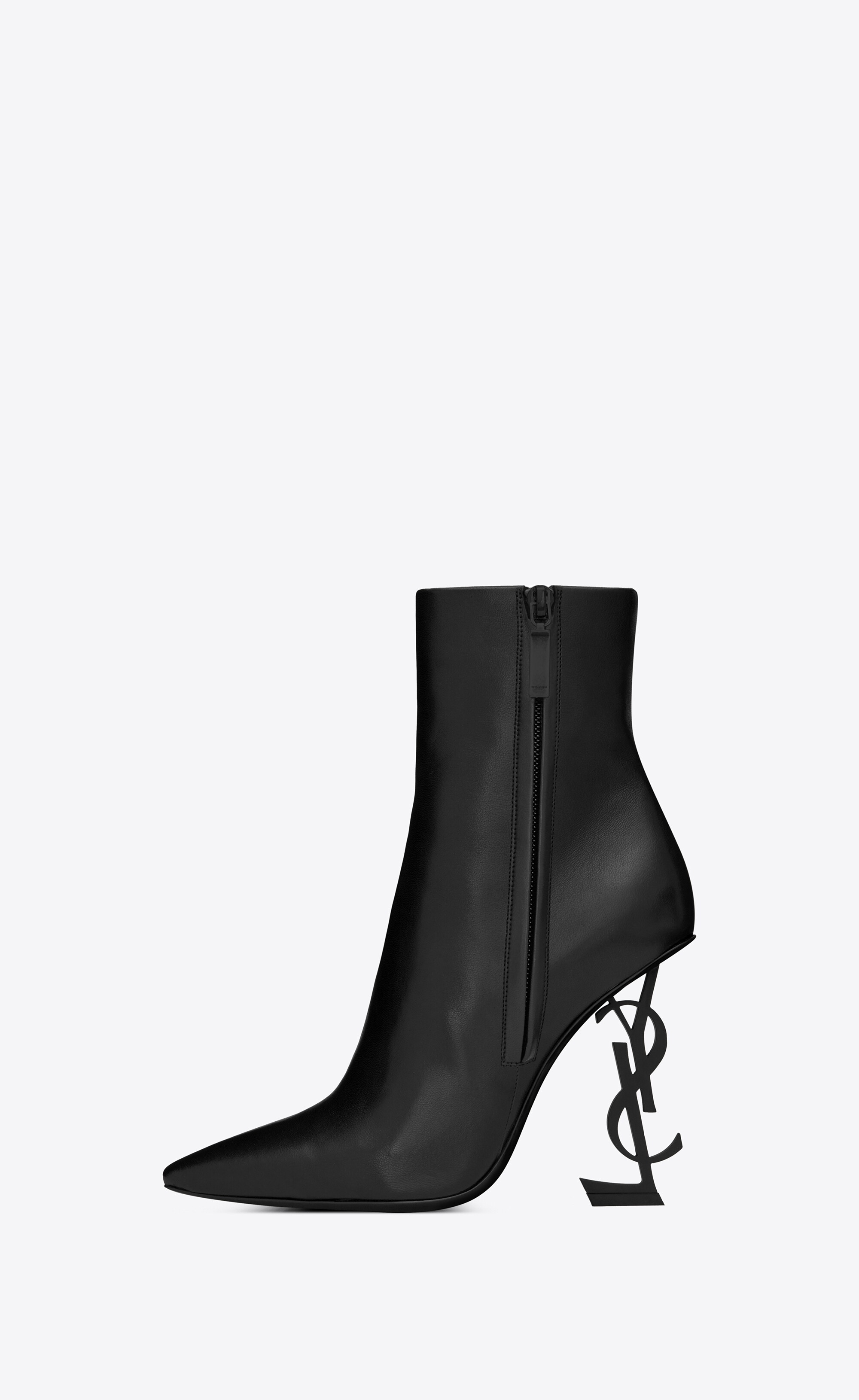 opyum booties in leather with black heel - 4