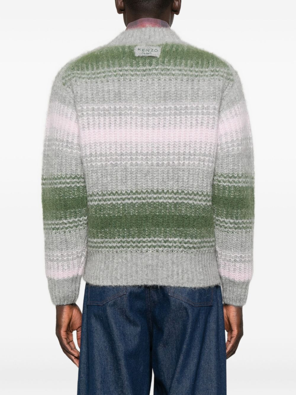 striped v-neck sweater - 4