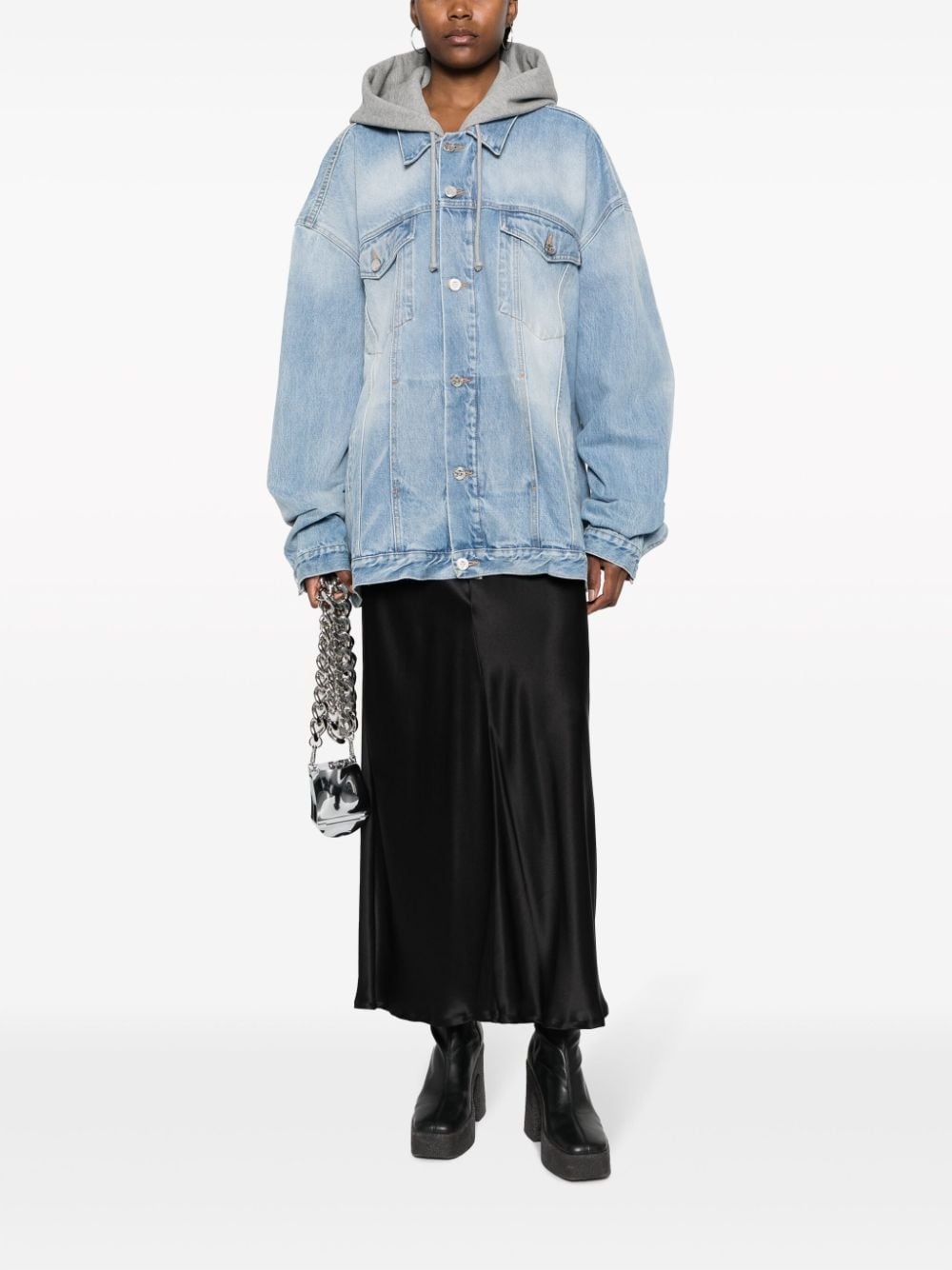 oversized hooded denim jacket - 3