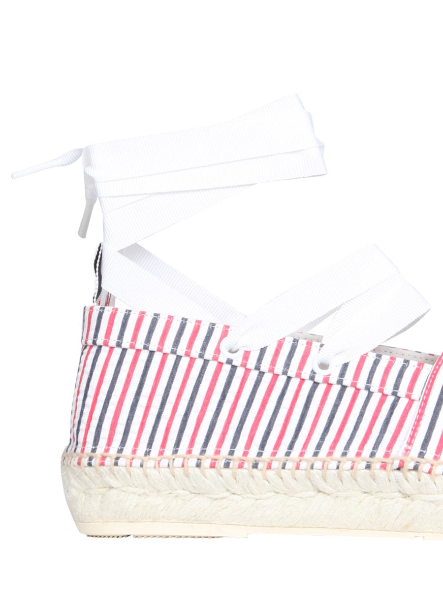 Thom Browne Women Seersucker Cotton Espadrilles - 4