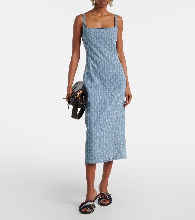 Dries Van Noten Printed denim midi dress outlook