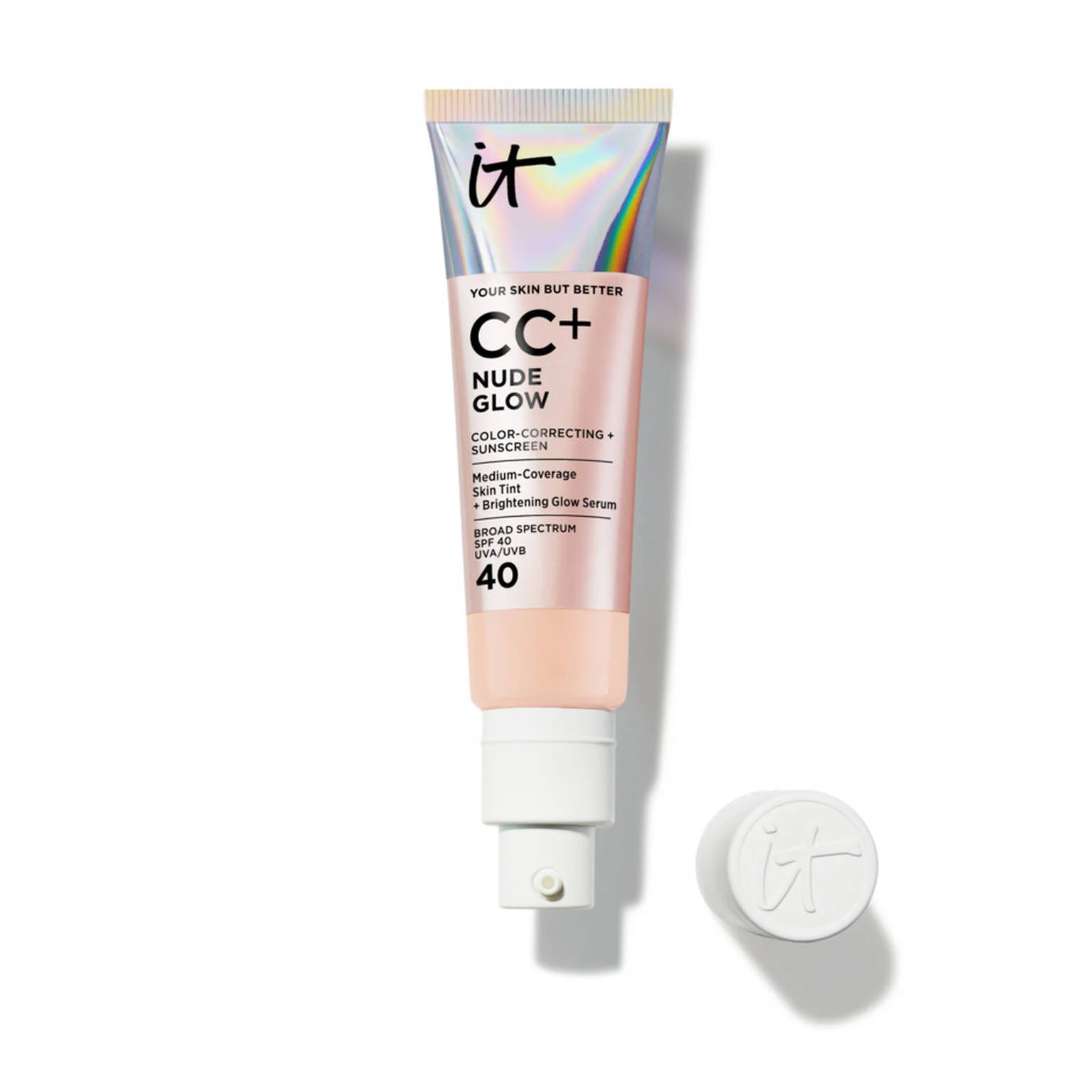 CC+ Nude Glow Lightweight Foundation + Glow Serum with SPF 40 - 1