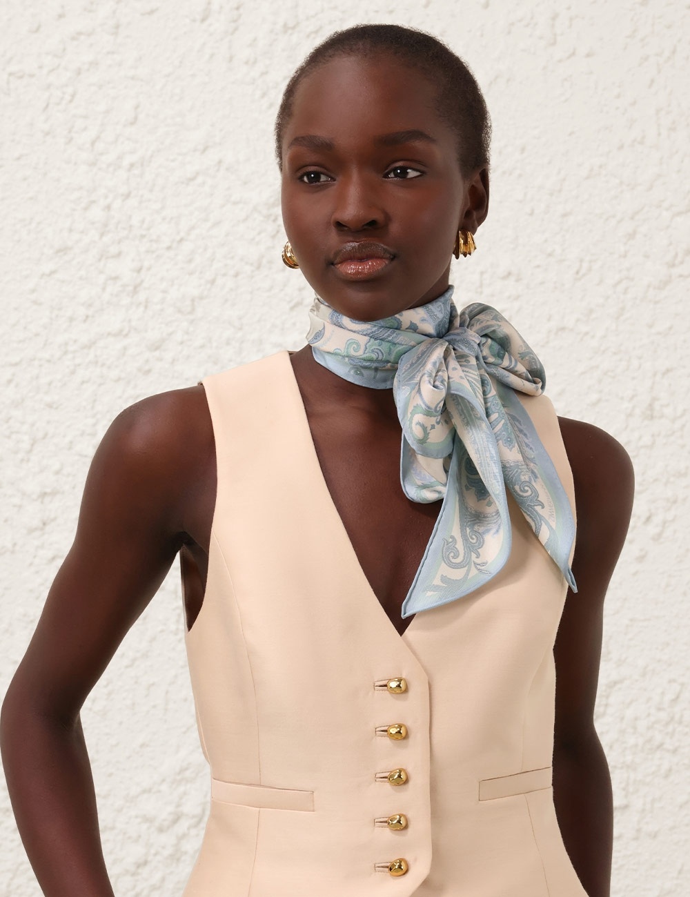 PRINTED SILK NECK SCARF - 2