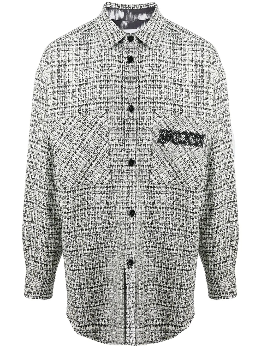 tweed shirt jacket - 1