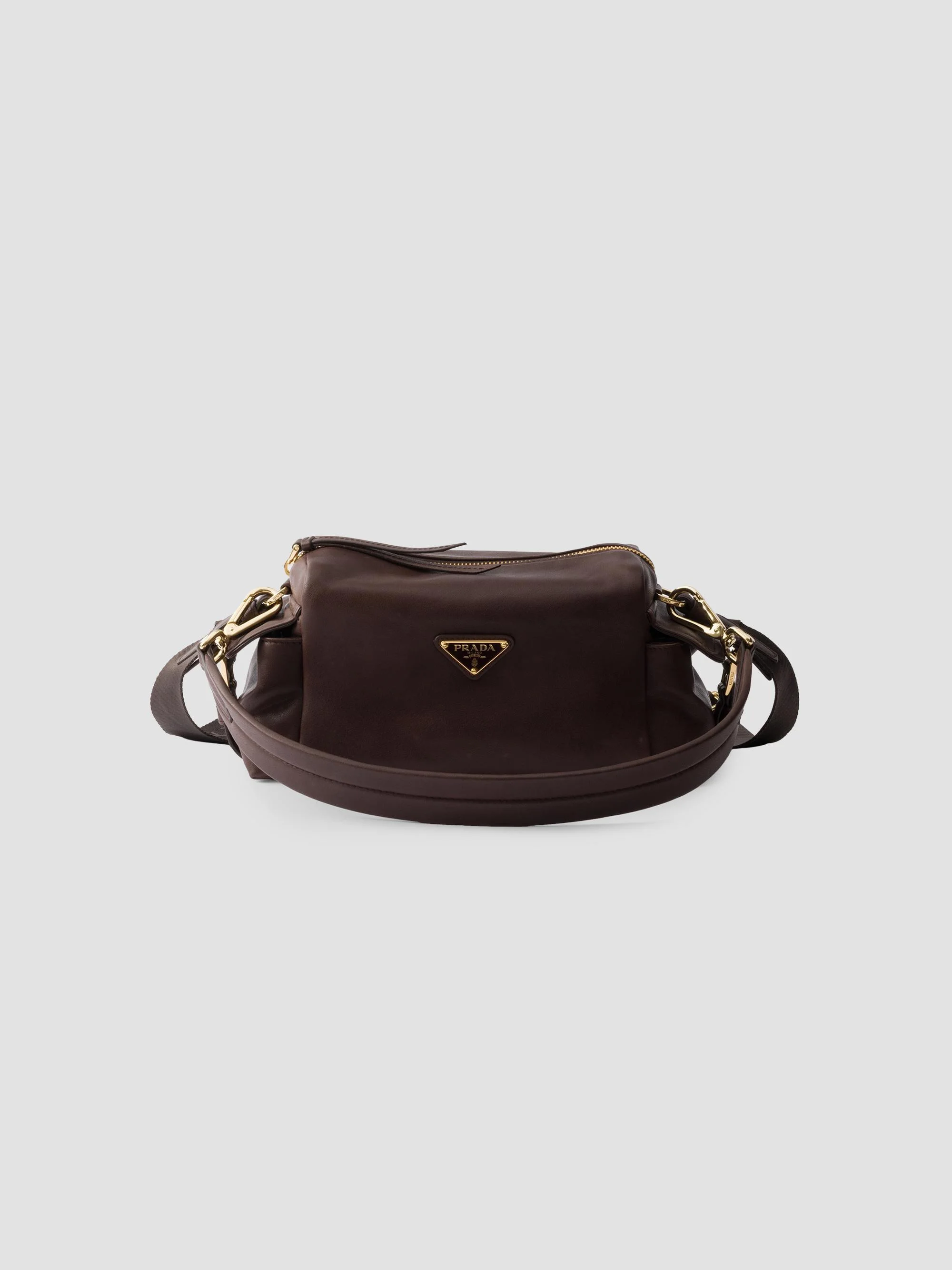 Women's Explore Small Nappa Leather Shoulder Bag - Brown - 1