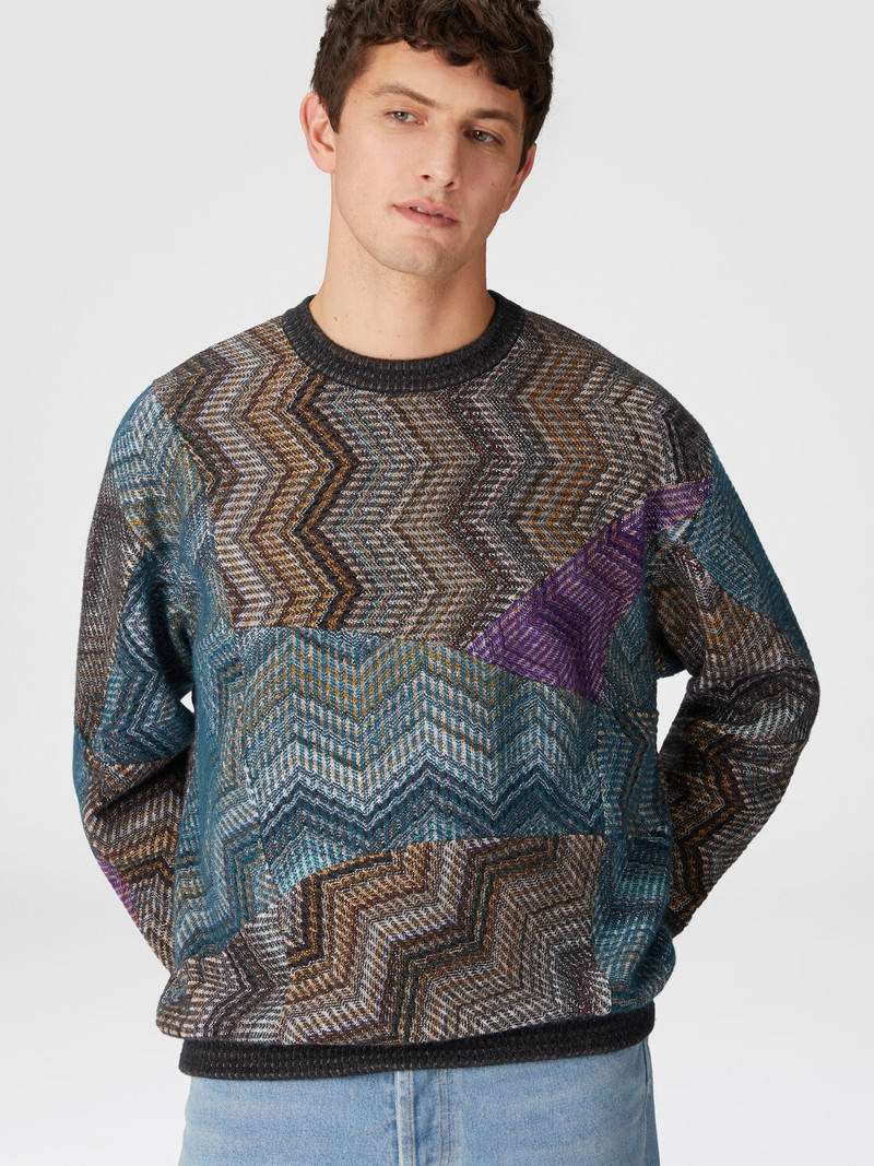 Viscose and lamé wool crewneck sweatshirt 4