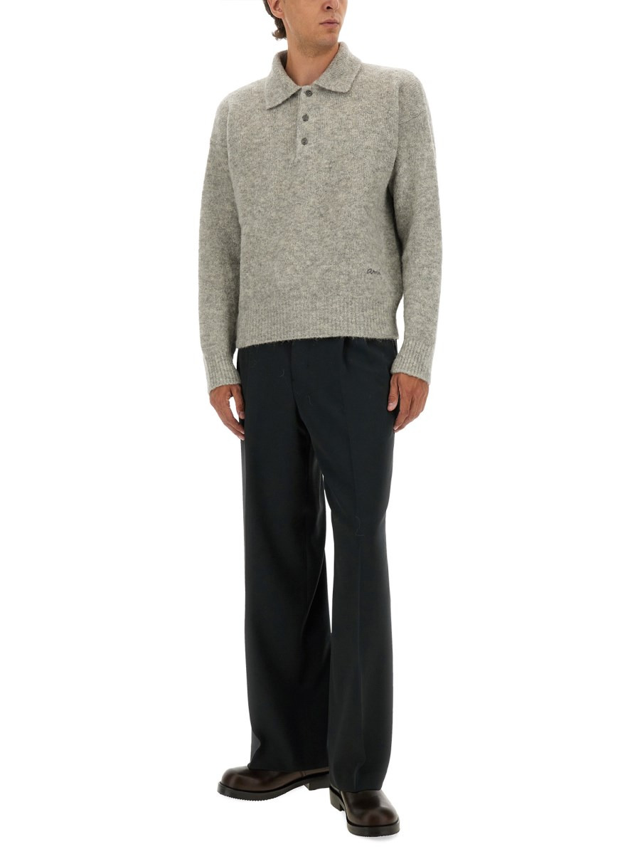 WOOL AND ALPACA BLEND POLO SHIRT - 2