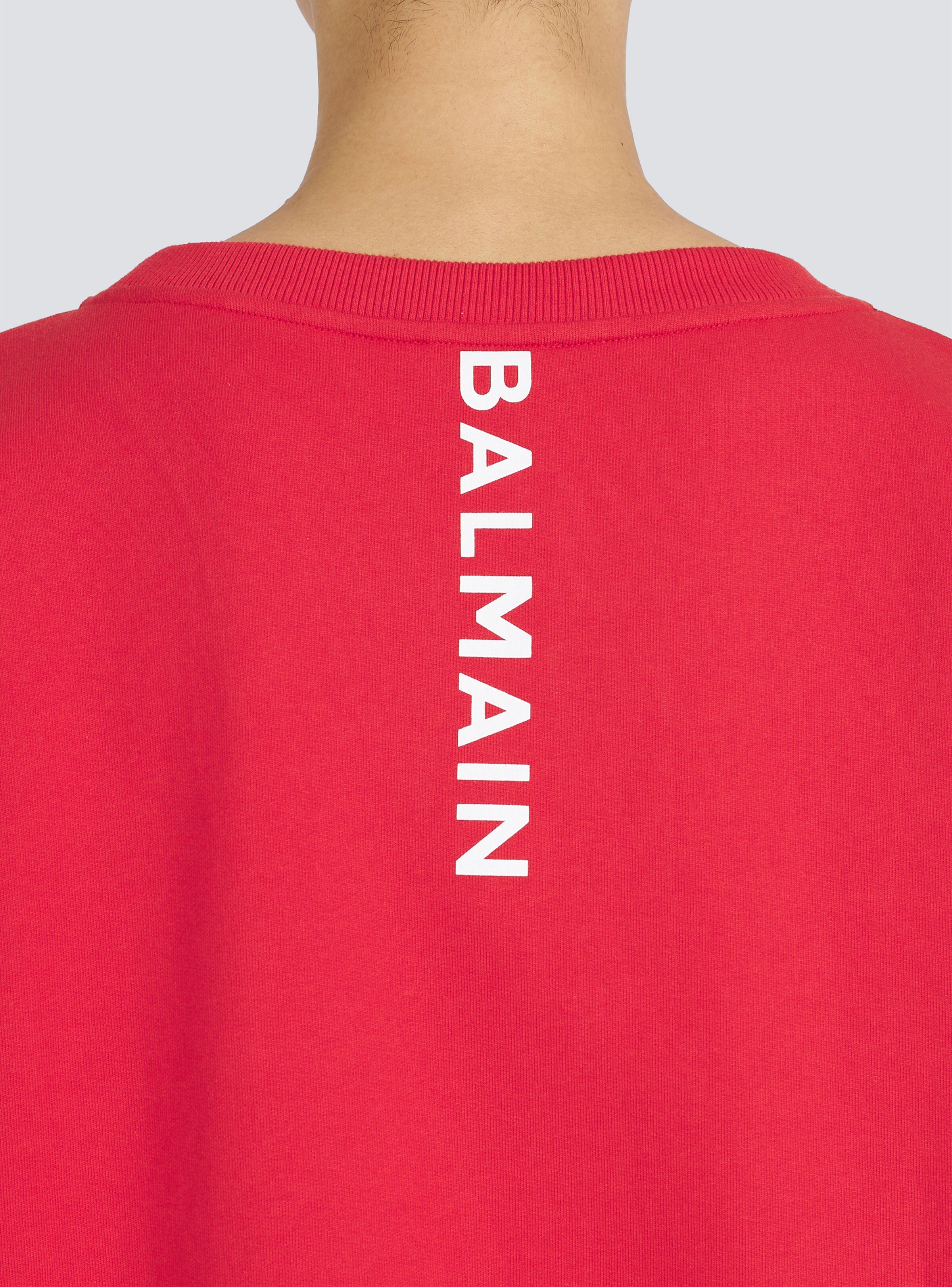 Eco-designed cotton sweatshirt with Balmain logo print - 8