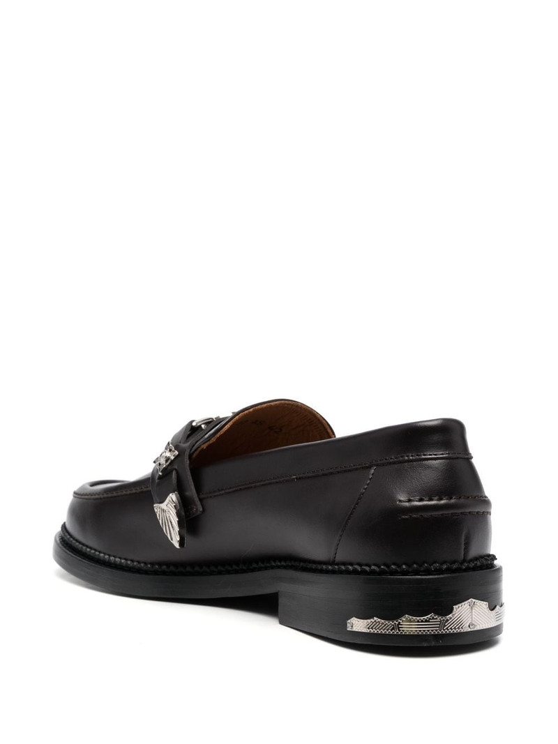 logo-engraved leather loafers 3