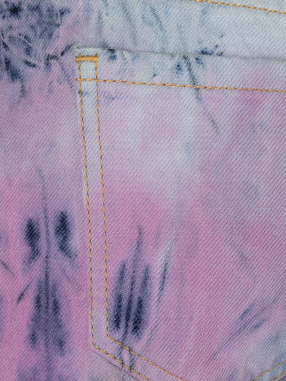 boyfriend fit bleached tie-dye jeans - 7