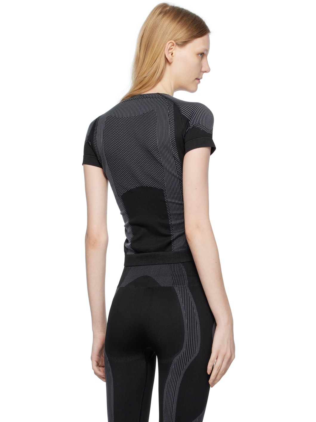 Black Jacquard Sport Top - 3