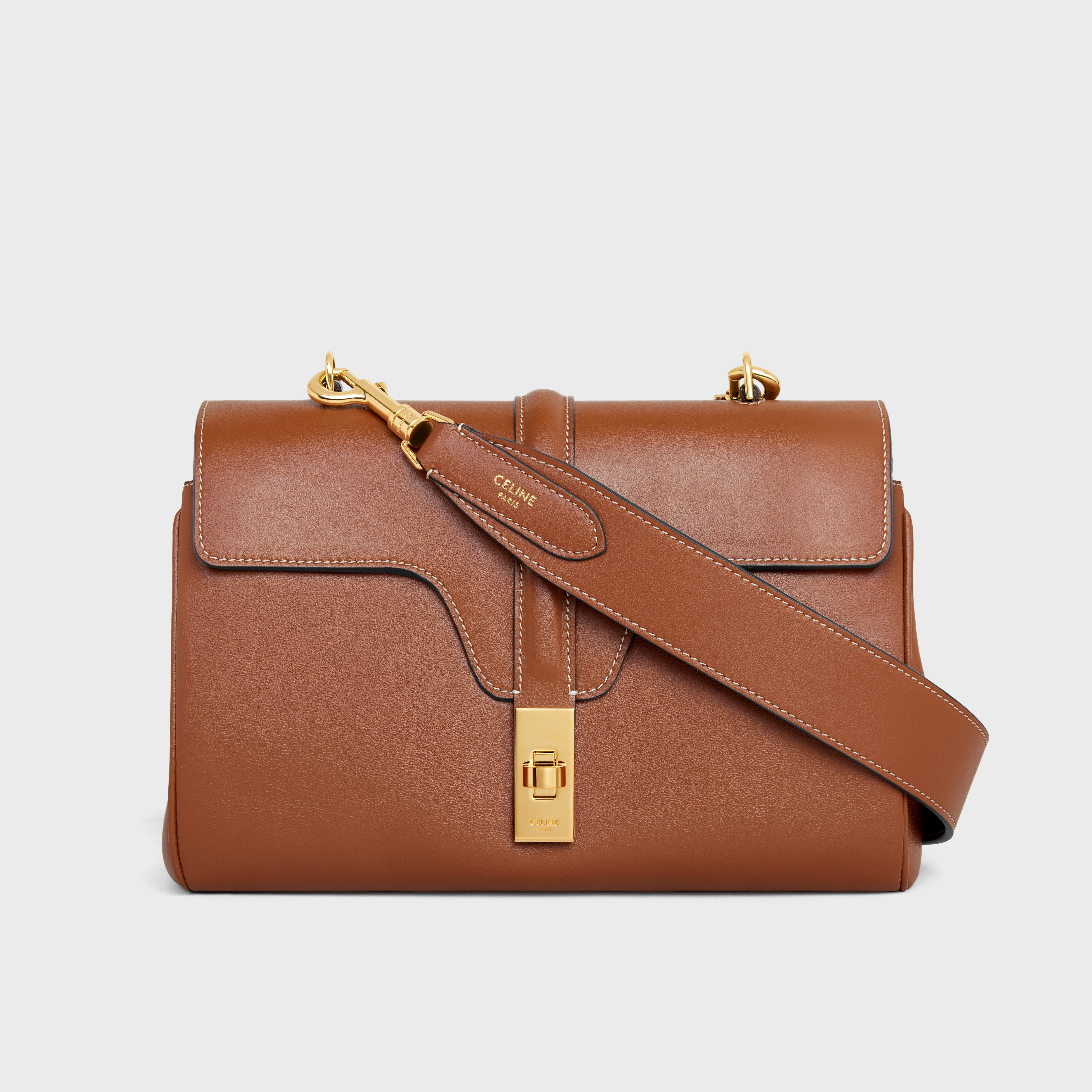 Long Strap in smooth calfskin with GOLD FINISHING - 2