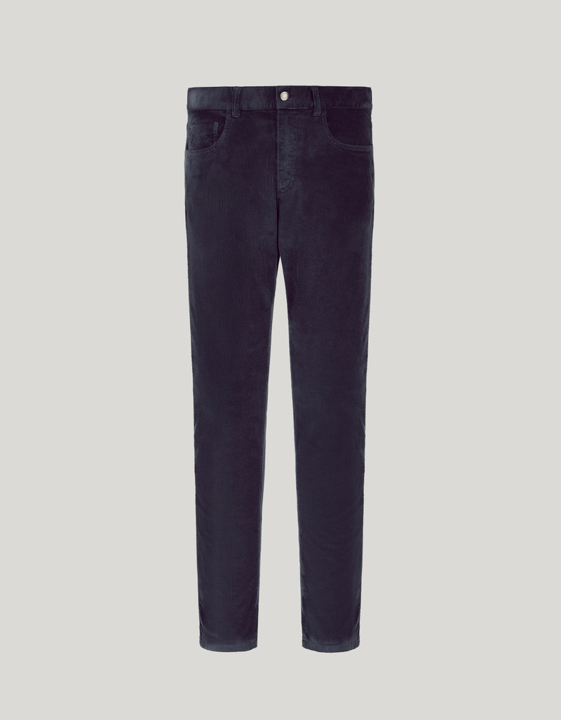 NAVY BLUE REGULAR FIT SOFT TOUCH CORDUROY PANTS 1