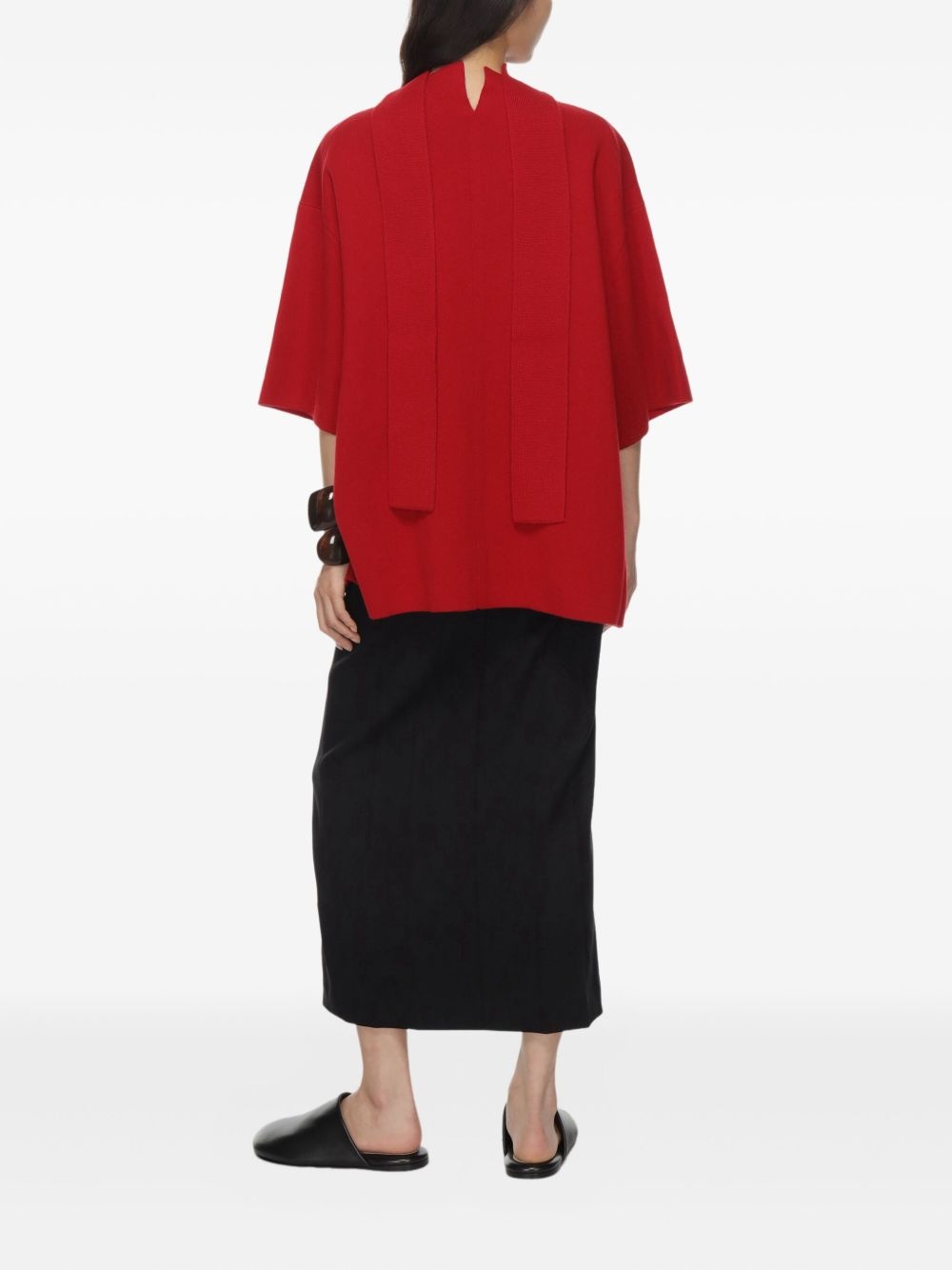 high-neck short-sleeve top - 4
