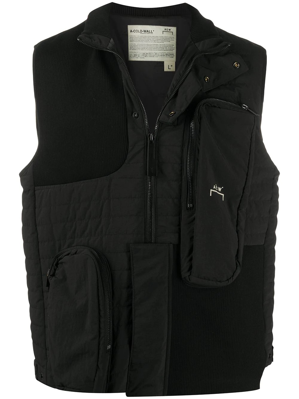 logo printed zipped gilet - 1