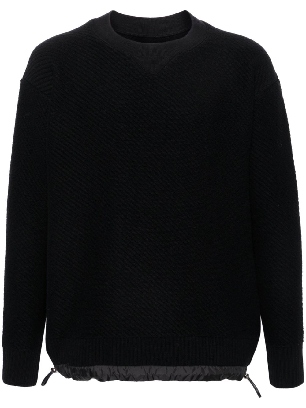 drawstring-hem ribbed-knit jumper - 1