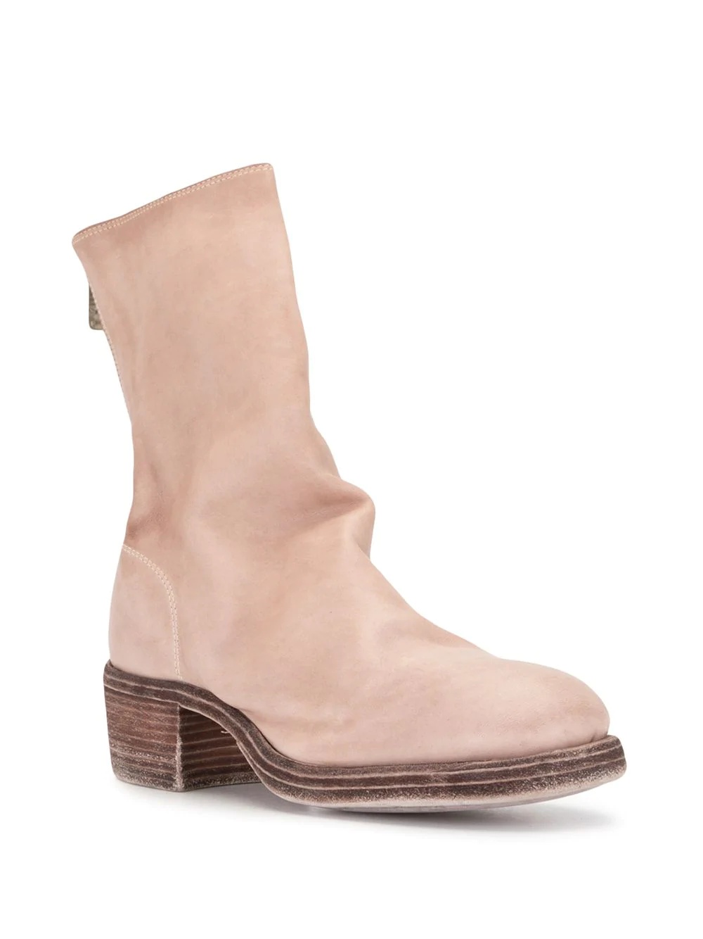 suede zip-up ankle boots - 2