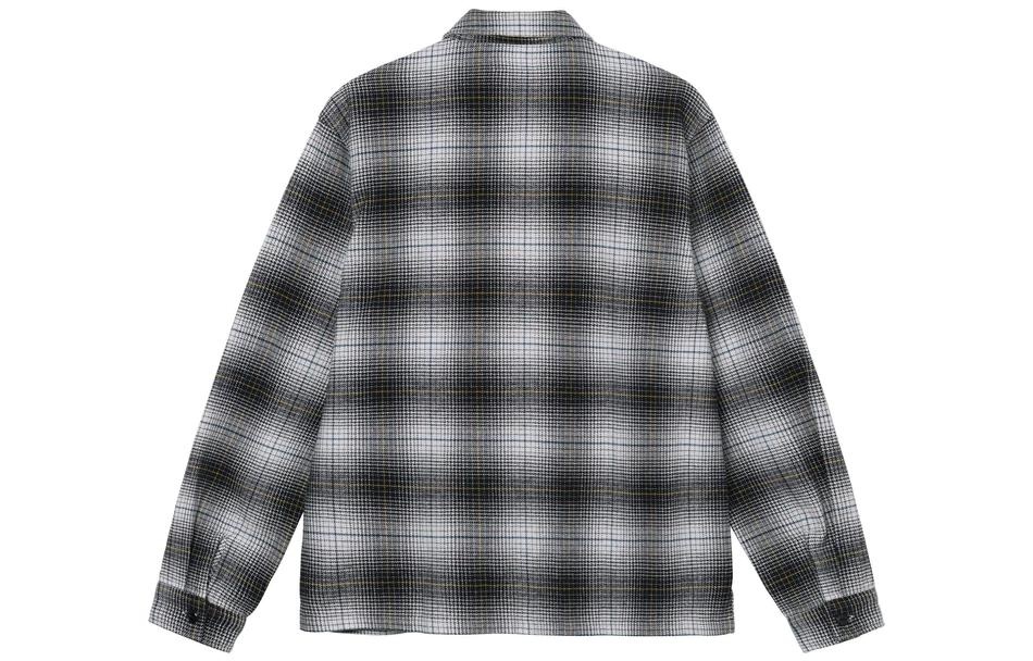 Stussy Paul Shadow Plaid Zip Shirt 'Black White' 1110238 - 2