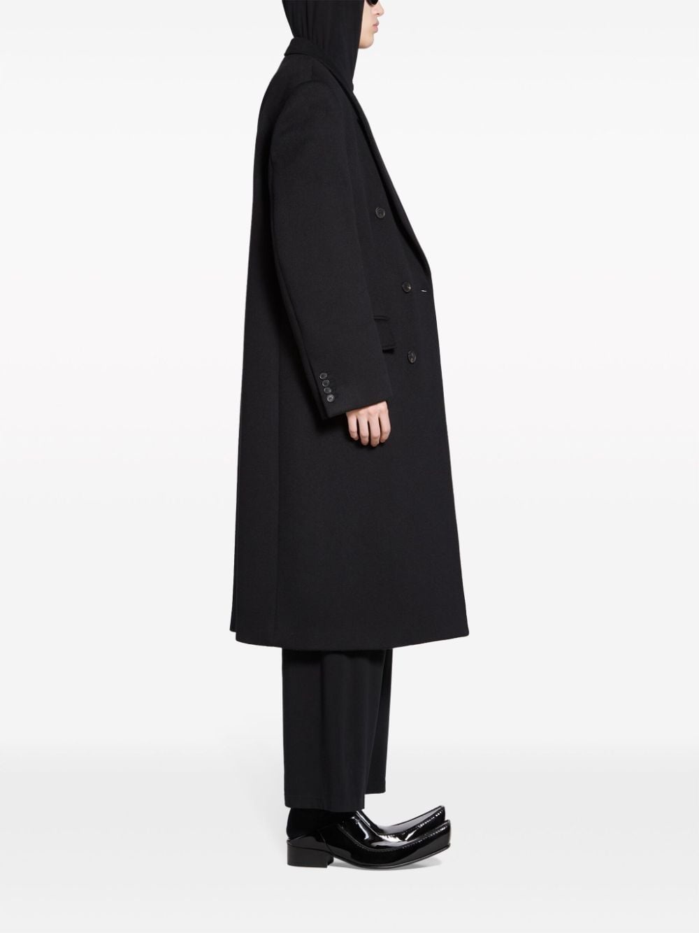 double-breasted wool coat - 3