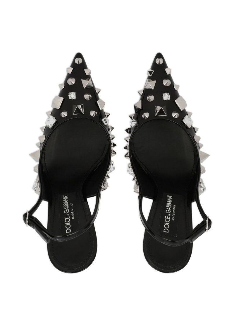 studded slingback 105mm pumps - 4