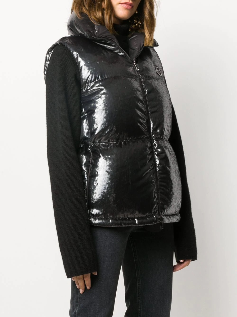 metallic padded gilet - 3