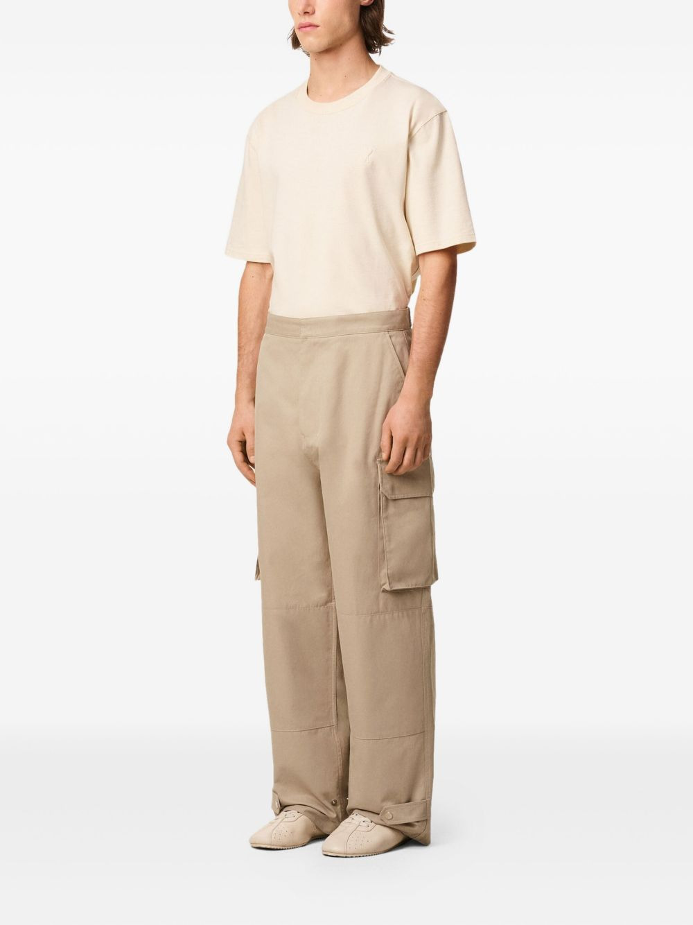 cotton straight-leg trousers - 3