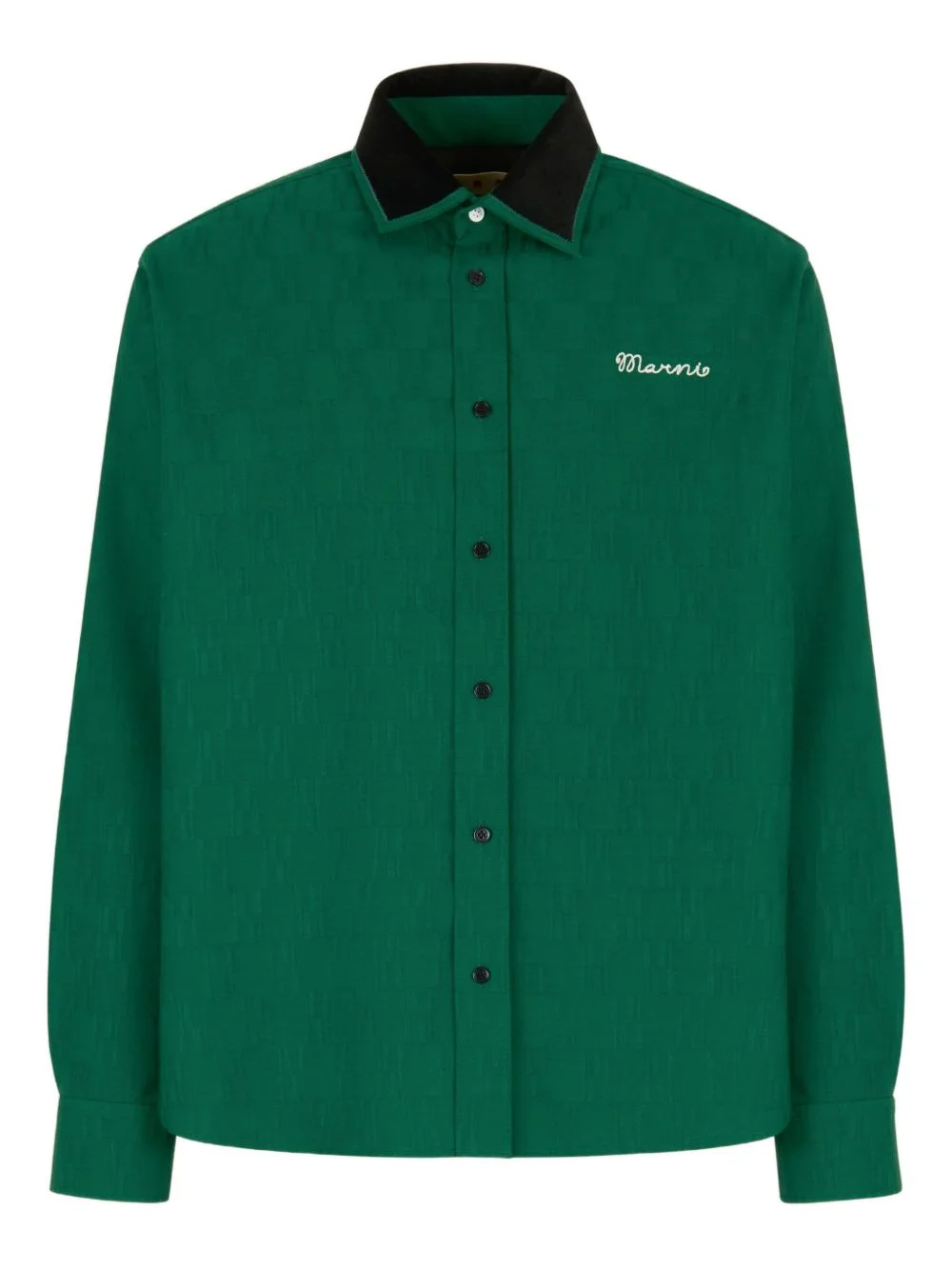 embroidered-logo long-sleeve shirt - 1