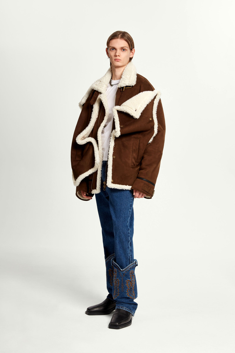 Snap Panel Shearling Jacket 5