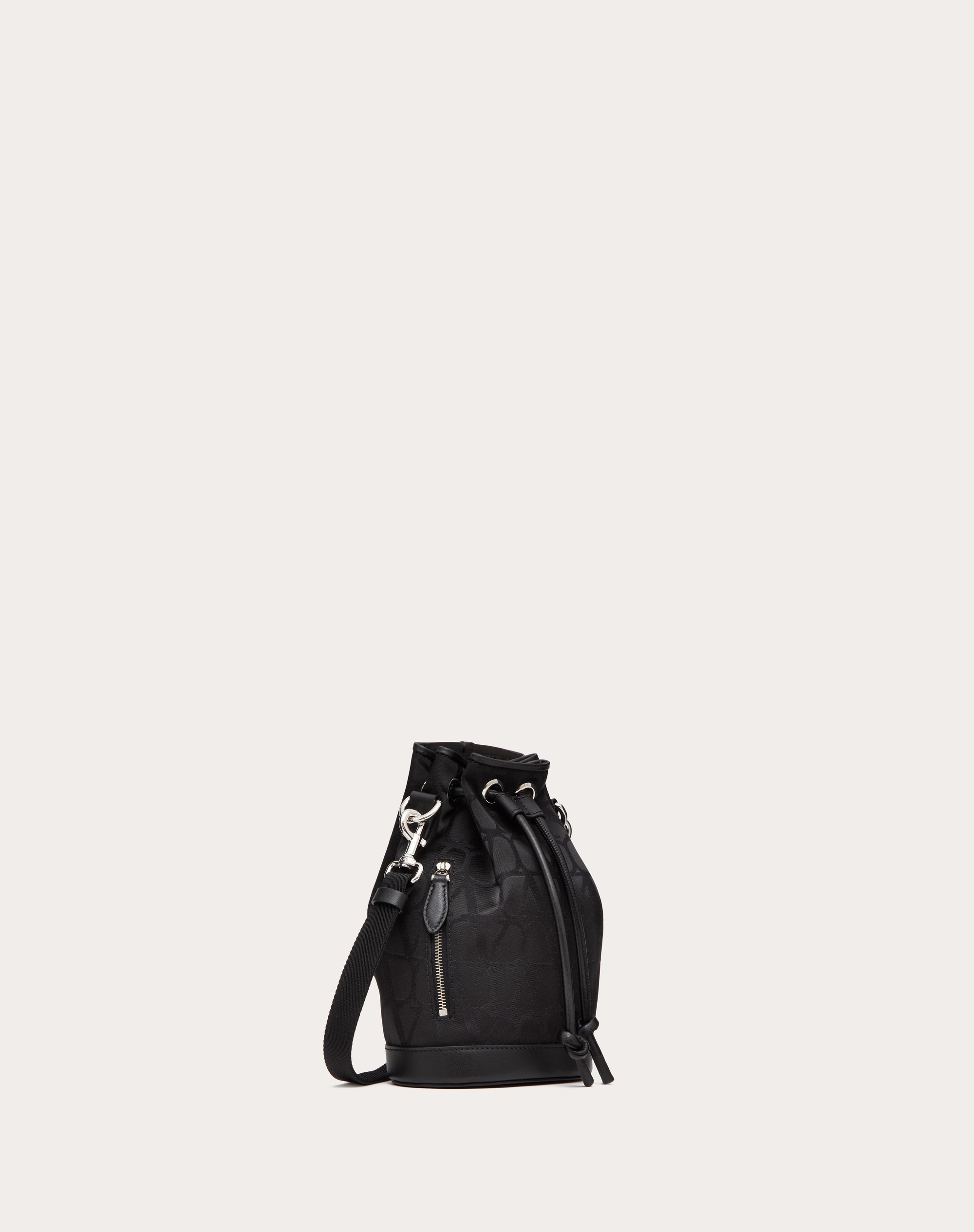 MINI BLACK ICONOGRAPHE NYLON BUCKET BAG - 2