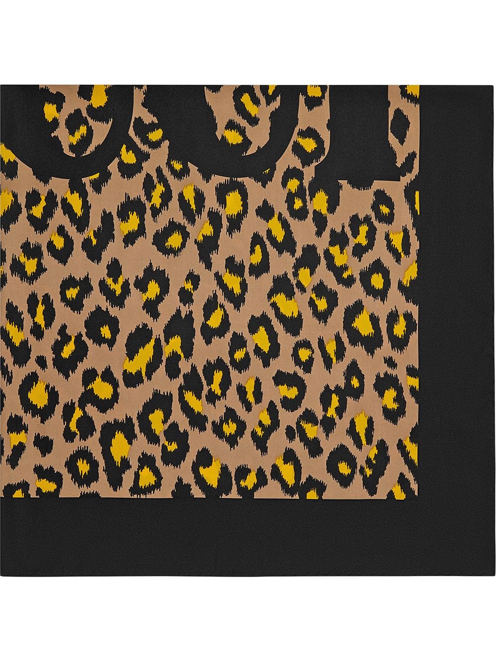 Silk scarf with leopard print - 1