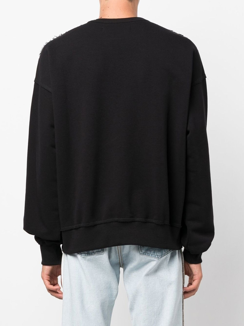 logo-print distressed sweatshirt 4