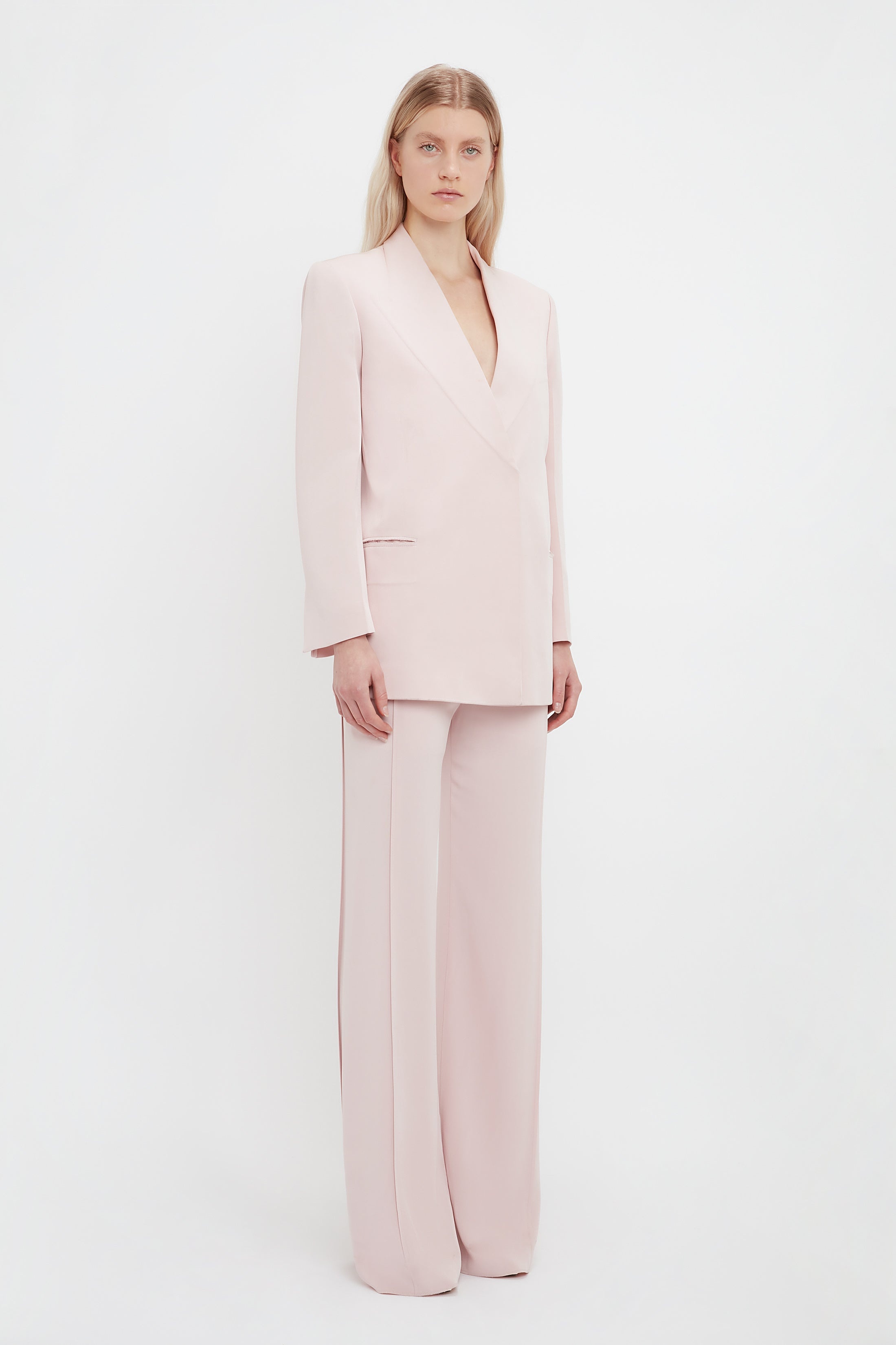 Peak Lapel Jacket In Blush - 4