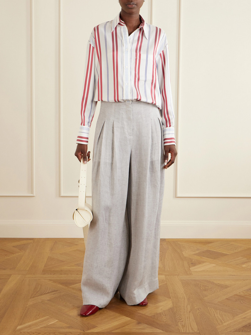 TWP Drew Pleated Wide-leg Hemp Pants outlook
