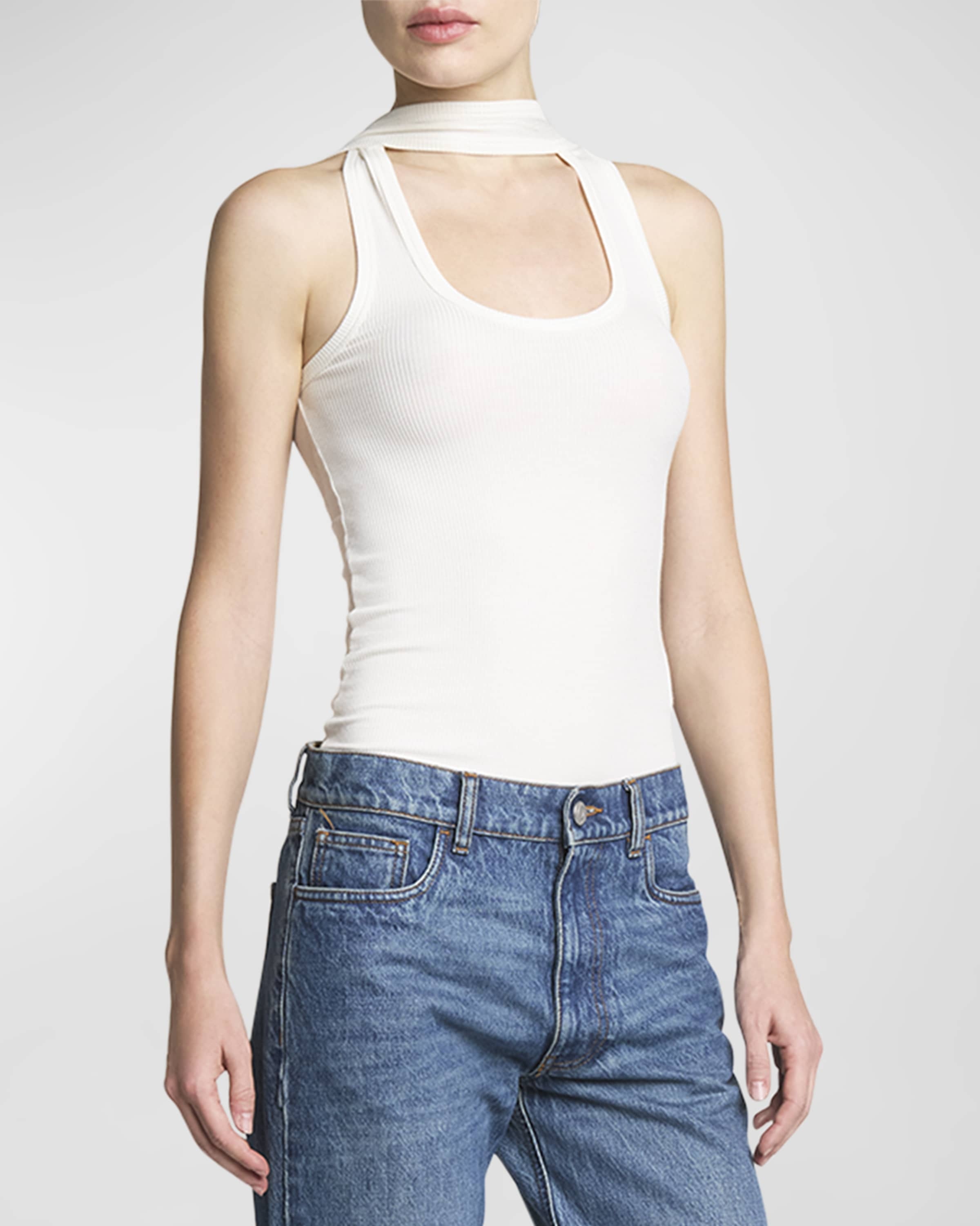 Cutout Ribbed Tank Top - 2