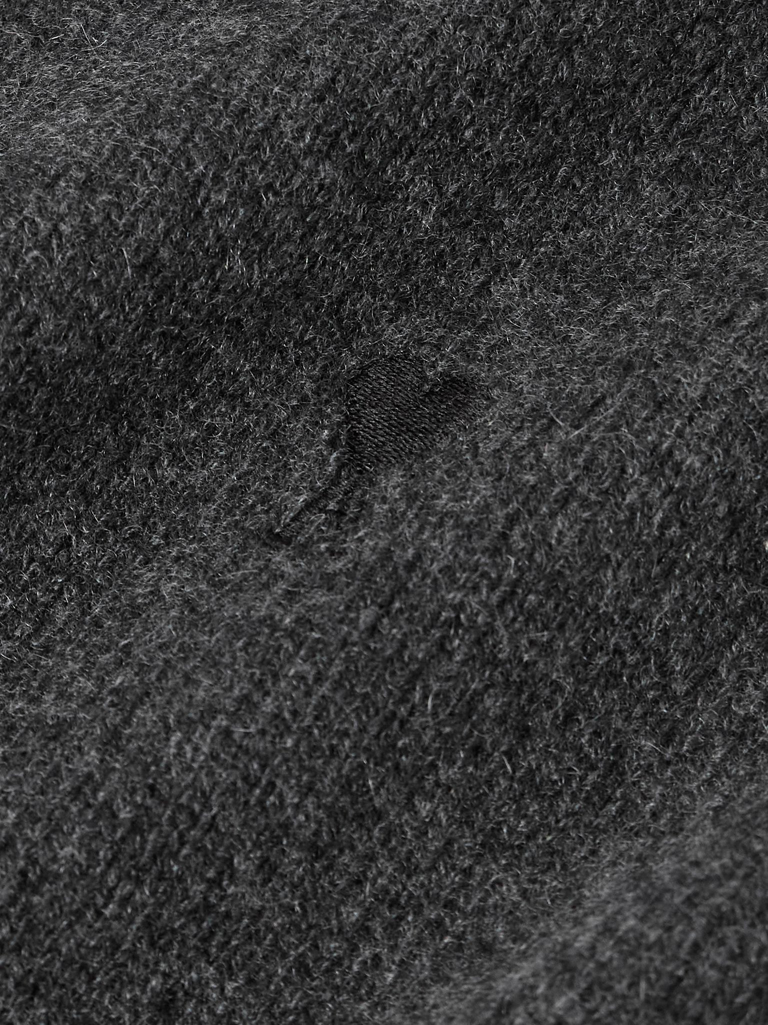 Logo-Embroidered Cashmere and Wool-Blend Rollneck Sweater Charcoal - 5