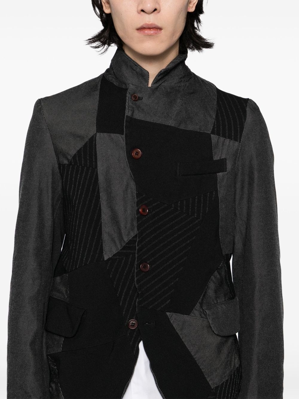 patchwork blazer - 5